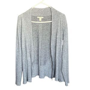 Dana Buchman Grey Knit Long Sleeve Rayon Blend Open Cardigan XL